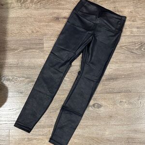 CRZ YOGA Black Faux Leather Leggings